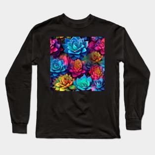 Succulents and cacti pattern Long Sleeve T-Shirt